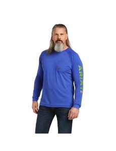 Ariat Rebar Heat Fighter T-Shirt Royal Blue | KXOSMU-547