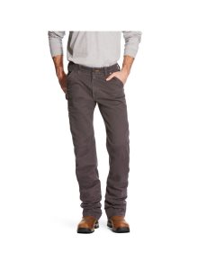 Ariat Rebar M4 Relaxed DuraStretch Washed Twill Dungaree Boot Cut Pant Rebar Grey | WFHXPI-390