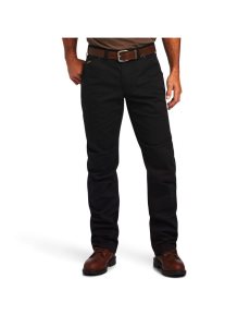 Ariat Rebar M5 Straight DuraStretch Washed Twill Dungaree Straight Leg Pant Black | CZDFYT-915