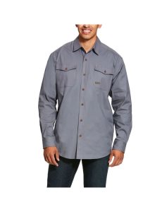 Ariat Rebar Made Tough DuraStretch Work Shirt Steel | BTHLES-127