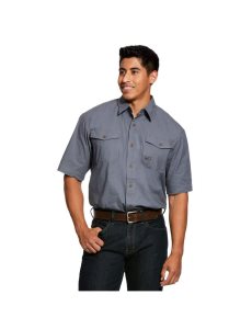 Ariat Rebar Made Tough DuraStretch Work Shirt Steel | HUPYMV-413