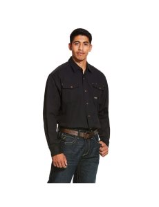 Ariat Rebar Made Tough DuraStretch Work Shirt Black | KBPJCH-271