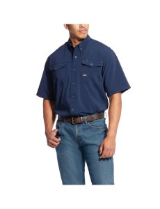 Ariat Rebar Made Tough VentTEK DuraStretch Work Shirt Navy | NYMVIQ-790