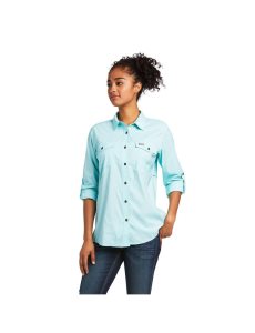 Ariat Rebar Made Tough VentTEK DuraStretch Work Shirt Aqua Sky Heather | PEWYFV-793