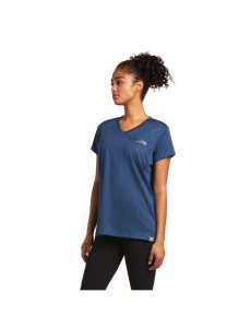 Ariat Rebar Polartec Elite All Season T-Shirt Blue Pine | MSEZIV-684