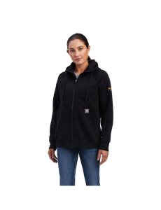 Ariat Rebar Regulator Full Zip Hoodie Black | FLKBDY-124