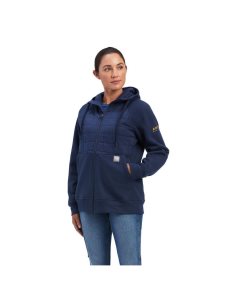 Ariat Rebar Regulator Full Zip Hoodie Mood Indigo | GHBAOK-921