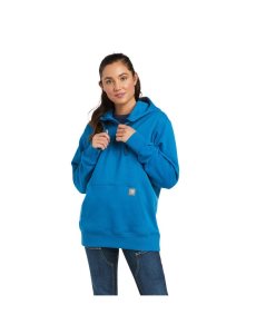 Ariat Rebar Skill Set 1/2 Zip Hoodie Mykonos Blue | TMBHGY-380