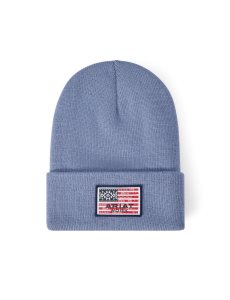 Ariat Rebar Southwest Flag Patch Beanie Washed Denim | CXVOHJ-519