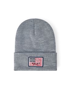 Ariat Rebar Southwest Flag Patch Beanie Heather Grey | IYTMDA-045