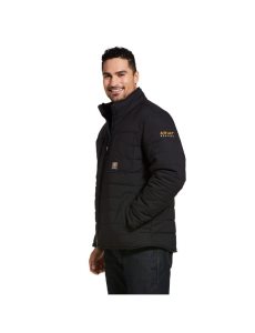 Ariat Rebar Valiant Stretch Canvas Water Resistant Insulated Jacket Black | EITMZC-346