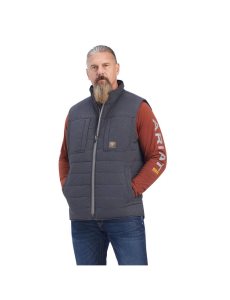 Ariat Rebar Valiant Stretch Canvas Water Resistant Insulated Vest Charcoal Heather | KXGOUH-754