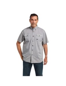 Ariat Rebar Washed Twill Work Shirt Silver Fox | XHVDFS-374