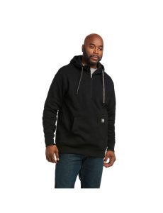 Ariat Rebar Workman 1/4 Zip Hoodie Black | FQUSET-387