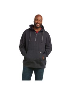 Ariat Rebar Workman 1/4 Zip Hoodie Charcoal | PSLAHU-435