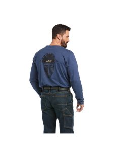 Ariat Rebar Workman Full Coverage T-Shirt Slate Heather | VQWYSM-935