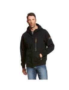 Ariat Rebar Workman Full Zip Hoodie Black | IUFJNY-094