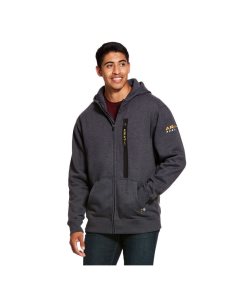 Ariat Rebar Workman Full Zip Hoodie Charcoal Heather | HTMONA-972