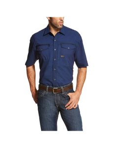 Ariat Rebar Workman Work Shirt Navy | GWQIZO-830