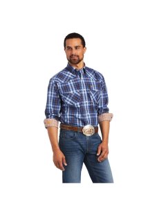 Ariat Relentless Inexorable Stretch Classic Fit Snap Shirt Blue Frond | KBIPEM-046