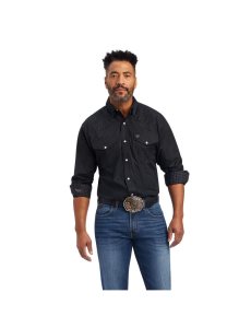 Ariat Relentless Resilient Stretch Classic Fit Snap Shirt Black | TMLIRB-521