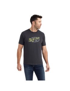 Ariat Rope Oval T-Shirt Charcoal Heather | ACXHNU-196