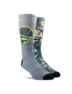 Ariat Roughneck Graphic Crew Work Sock 2 Pair Multi Color Pack Grey/Green | ZWYKEU-354