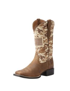 Ariat Round Up Patriot Western Boot Distressed Brown | NXZCOH-148