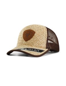 Ariat Shield patch natural weave cap Tan | RLEVGZ-642