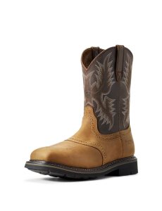 Ariat Sierra Wide Square Toe Steel Toe Work Boot Aged Bark | VSEKLG-450