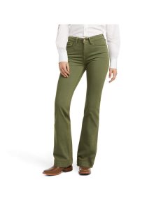 Ariat Slim Trouser Ella Wide Leg Jean Military Green | VWCSAN-526