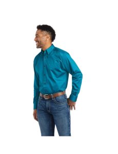 Ariat Solid Twill Shirt Ocean Depths | ZIBTHU-317