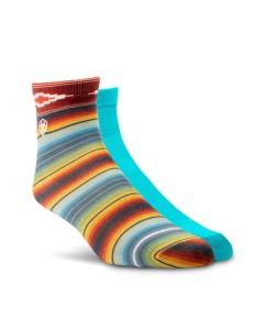 Ariat Southwest Theme Ankle Sock 2 Pair Multi Color Pack Muted Serape/Sky Blue | JUOBXV-580