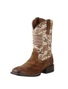 Ariat Sport Patriot Western Boot Antique Mocha Suede | ZTRIUX-238