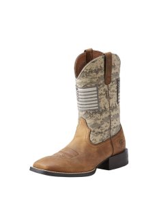 Ariat Sport Patriot Western Boot Distressed Brown | LYAJDG-851