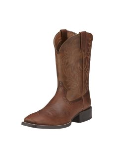 Ariat Sport Wide Square Toe Western Boot Fiddle Brown | MFNIPY-394