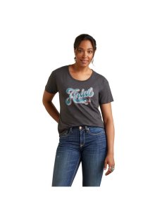 Ariat Spur Script Tee T-Shirt Charcoal Heather | RBHQOT-361