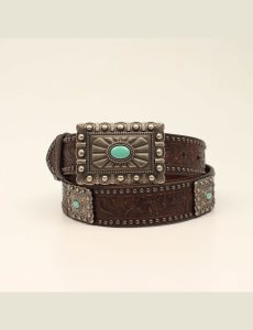 Ariat Square concho belt Brown | NFPHUG-712