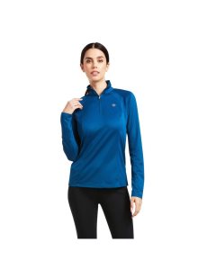 Ariat Sunstopper 2.0 1/4 Zip Baselayer Blue Opal | KRDZOH-702