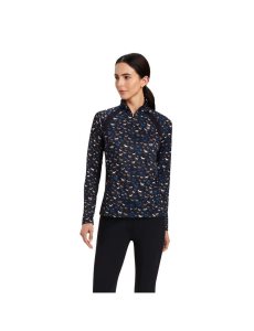 Ariat Sunstopper 2.0 1/4 Zip Baselayer Black Busy Pony Print | VIUZPH-758