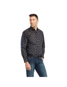 Ariat Team Clyde Fitted Shirt Black | XSGDKA-721