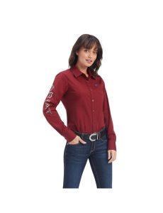 Ariat Team Kirby Stretch Shirt Rouge Red | ALEGOY-249