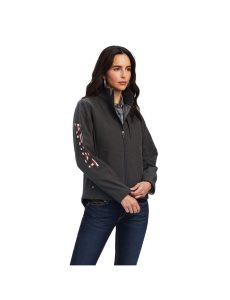 Ariat Team Patriot Softshell Jacket Heather Charcoal | OYLUKN-624