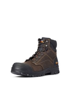 Ariat Treadfast 6' Waterproof Steel Toe Work Boot Dark Brown | SJXVNC-218