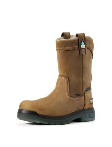 Ariat Turbo Pull-On CSA Waterproof Carbon Toe Work Boot Aged Bark | KXLFCB-170