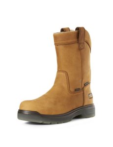 Ariat Turbo Pull-On Waterproof Carbon Toe Work Boot Aged Bark | YFMCTK-198