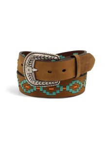 Ariat Turquoise Diamond Embroidery Belt Medium Brown | GTOUES-541