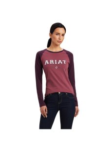 Ariat Varsity T-Shirt Mulberry/Nostalgia Pink | SCKYIG-097