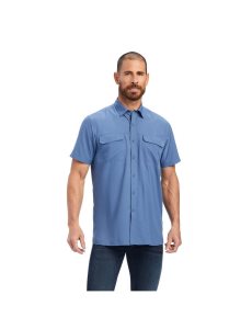 Ariat VentTEK Outbound Fitted Shirt Bijou Blue | GTFEMS-495