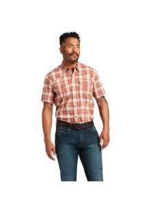 Ariat VentTEK Western Fitted Shirt Baked Clay Plaid | BZWVTF-827